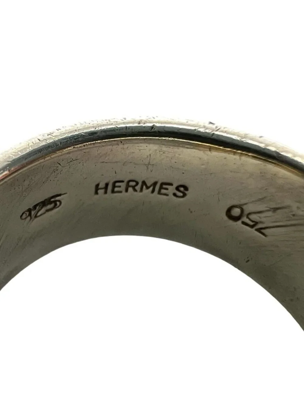 Hermes Box with Case Montevideo Ring 925 Sterling Silver Gold 18K